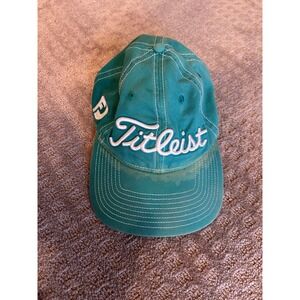 Titleist Pro V1 FJ Golf Cap Teal White Stitching Adjustable Strap Men